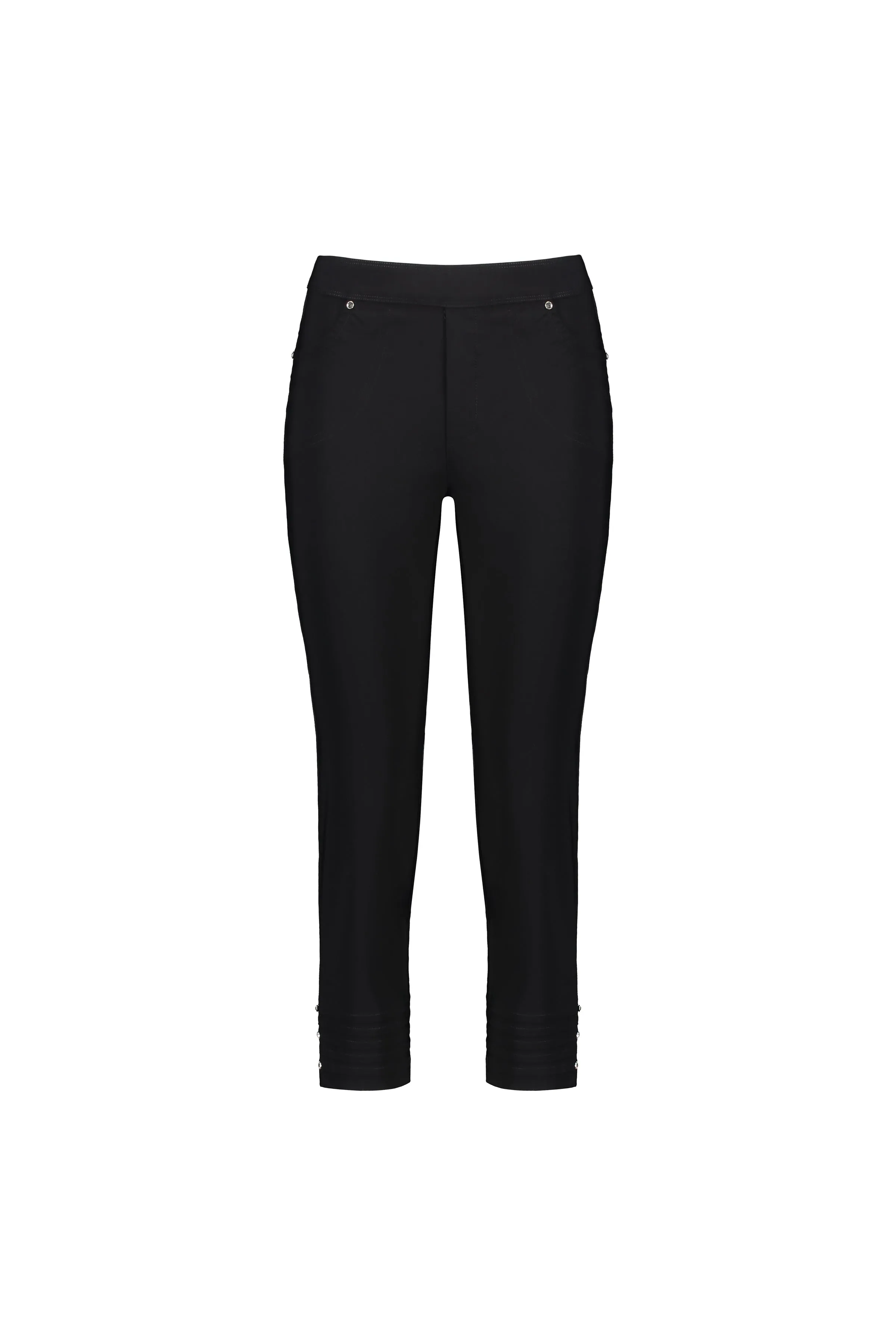 Macjays - Mercy Crop Pant with Diamantes in Faille - Black - M6245