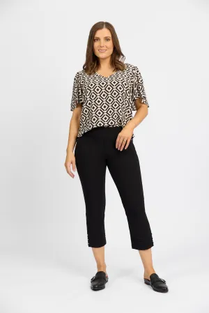 Macjays - Mercy Crop Pant with Diamantes in Faille - Black - M6245