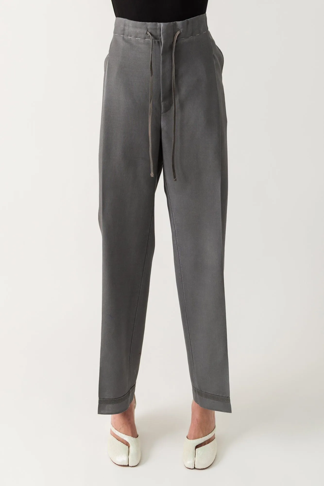 Maison Margiela Drawstring Straight Trousers in Grey SS25