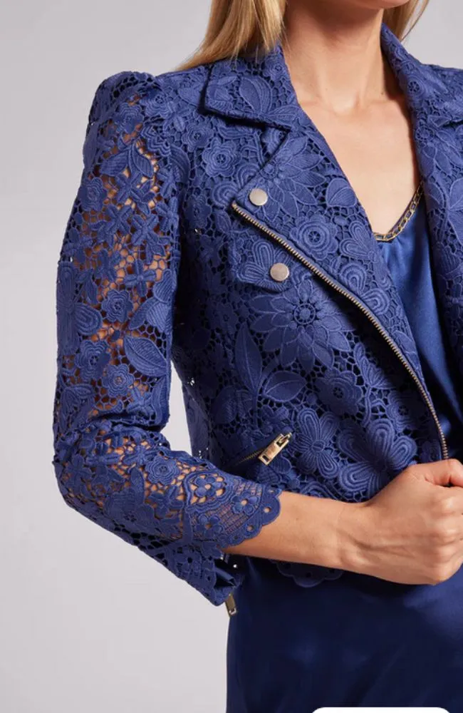 Malibu Lace Jacket in Navy