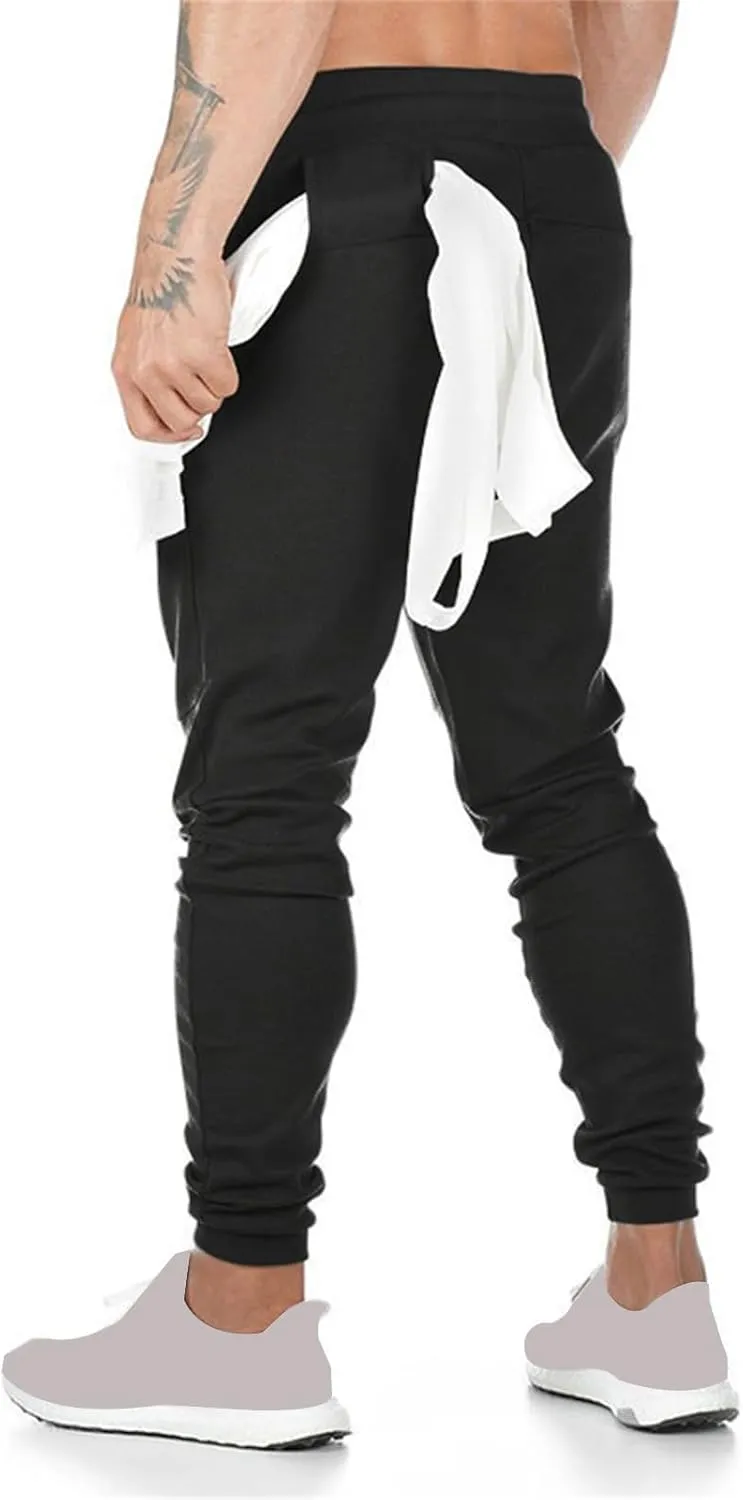 Mens Lightweight Athletic Pants Joggers Slim Fit Stretch Pant Workout Gym Sweatpants Casual Drawstring Trousers 2025