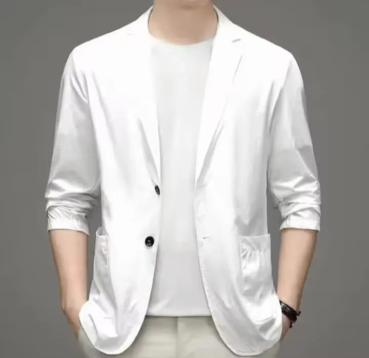 Men's Single Breasted Suit Jacket with Lapel Pockets, Formal Business Coat, Stylish Business Suit for Men   X03009