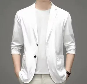 Men's Single Breasted Suit Jacket with Lapel Pockets, Formal Business Coat, Stylish Business Suit for Men   X03009