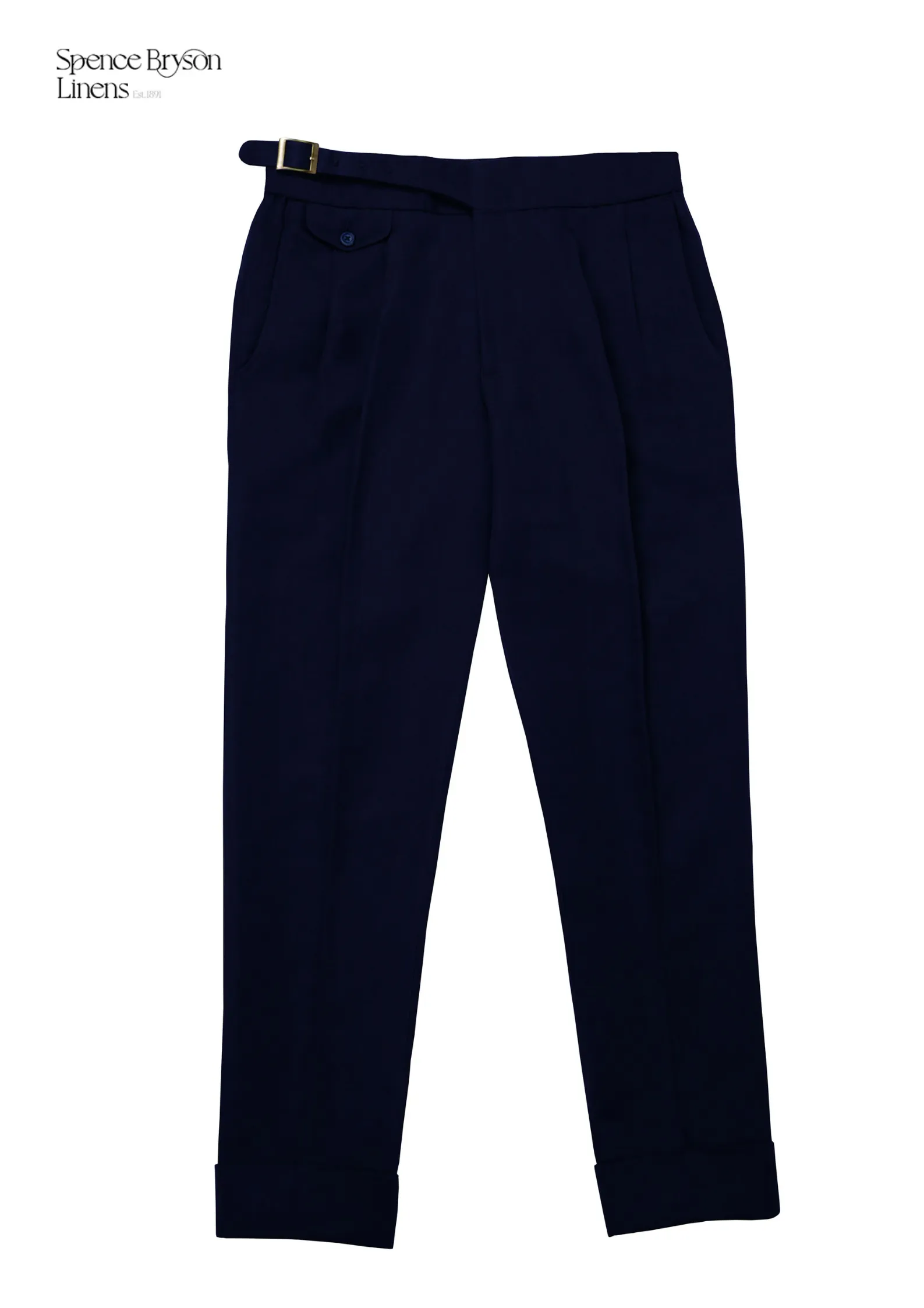 Navy Linen Gurkha Trousers