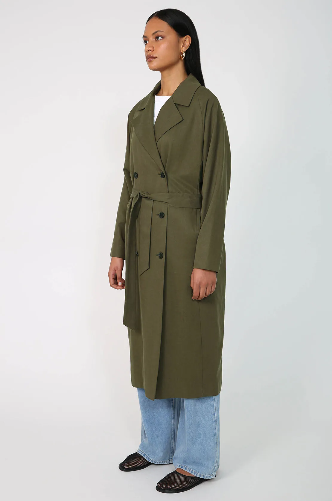 onward trench coat / khaki green