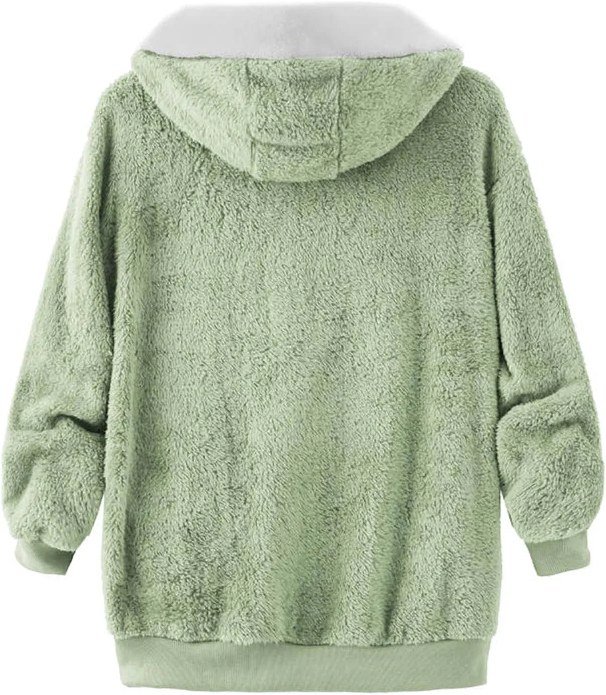 Oversized Fuzzy Fleece Jackets For Women Fashion 2024 Color Block Faux Fur Cardigan Coat Shaggy Warm Winter Outerwear