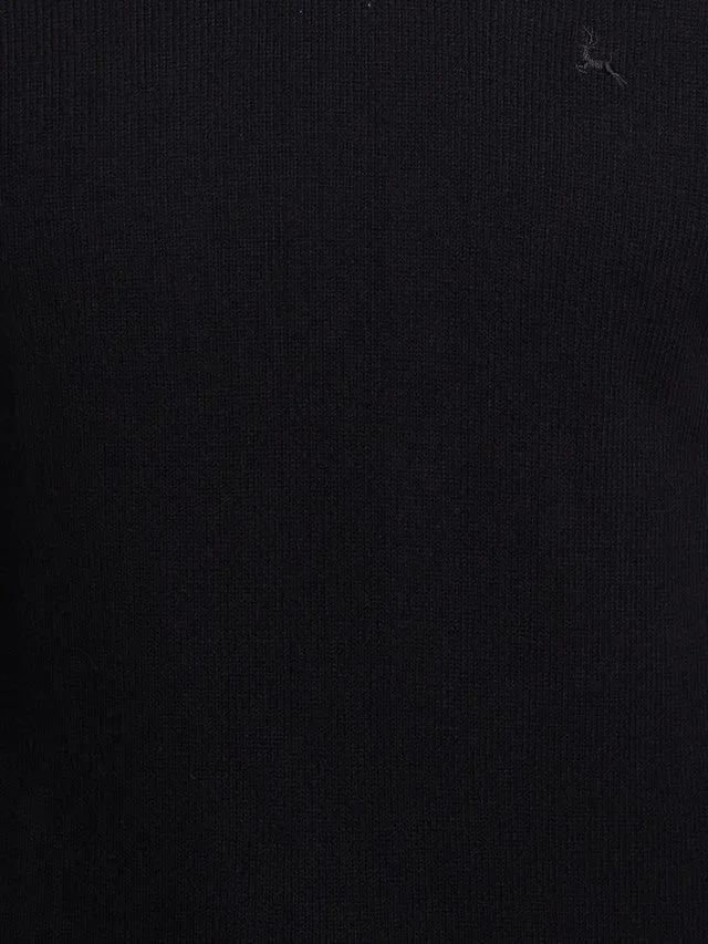 Parx Men Black Solid Acrylic Sweaters