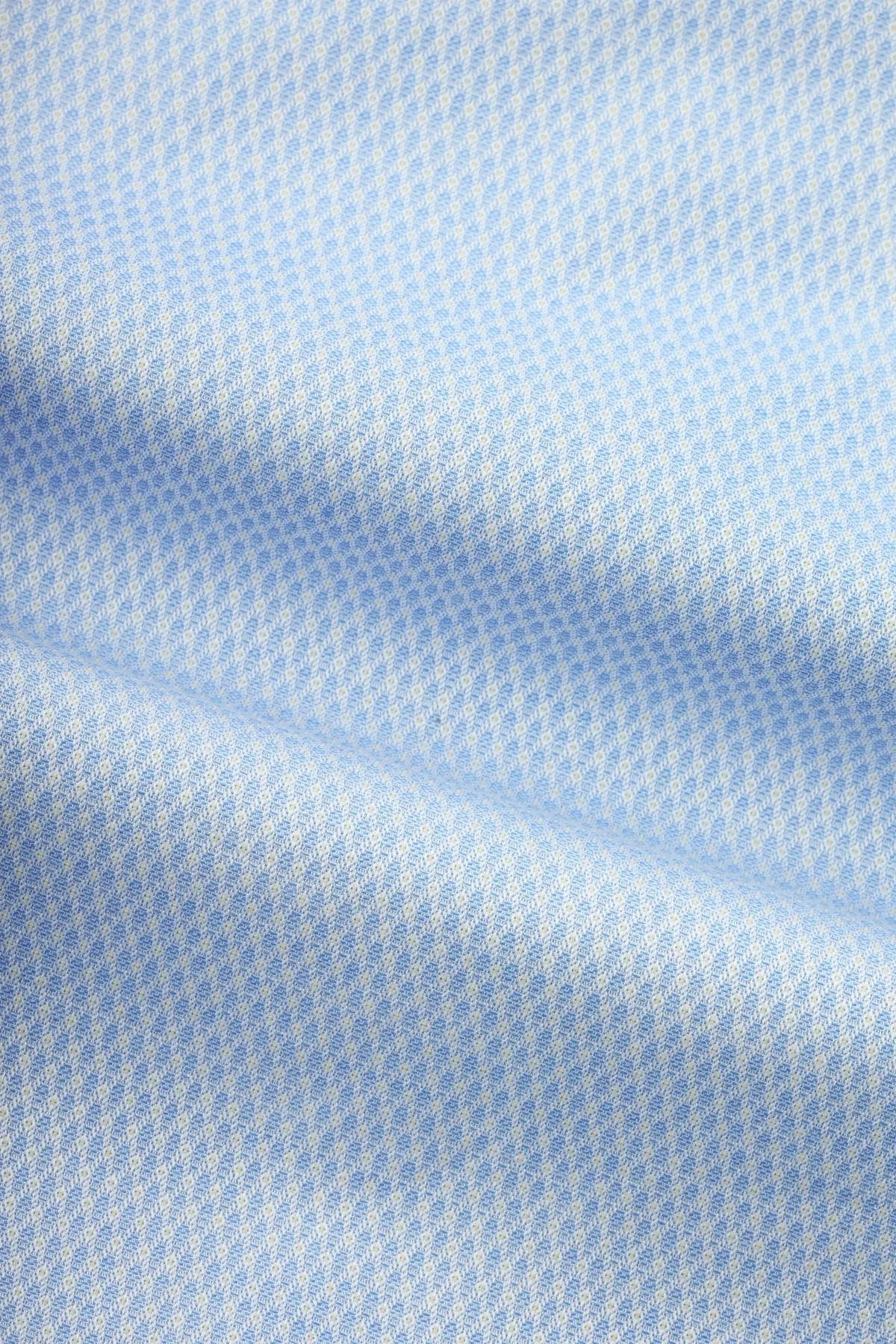 Patterned Light Blue &White Cotton Smart Casual Shirt