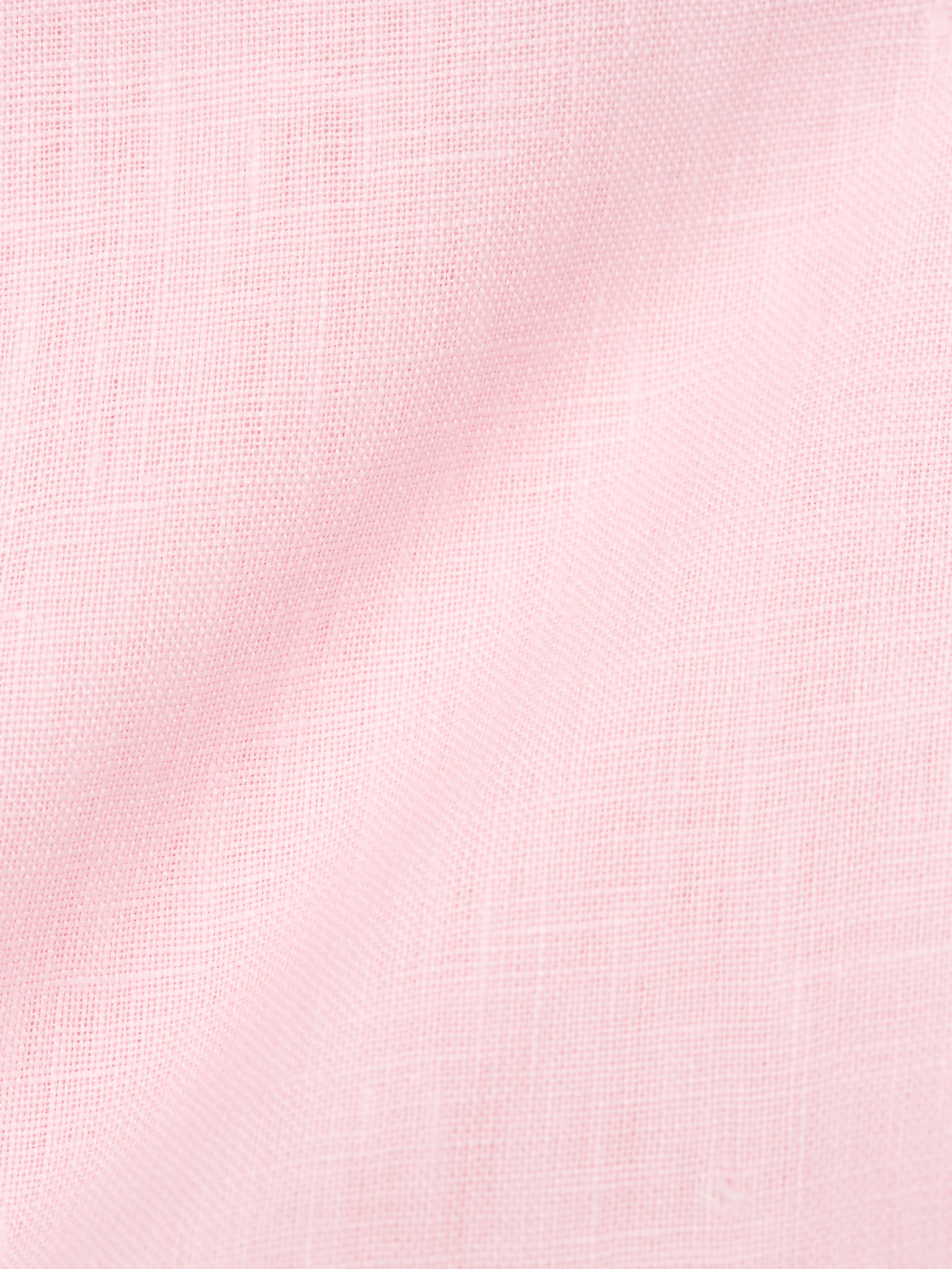 Pink Bridford Linen Cutaway Collar Shirt