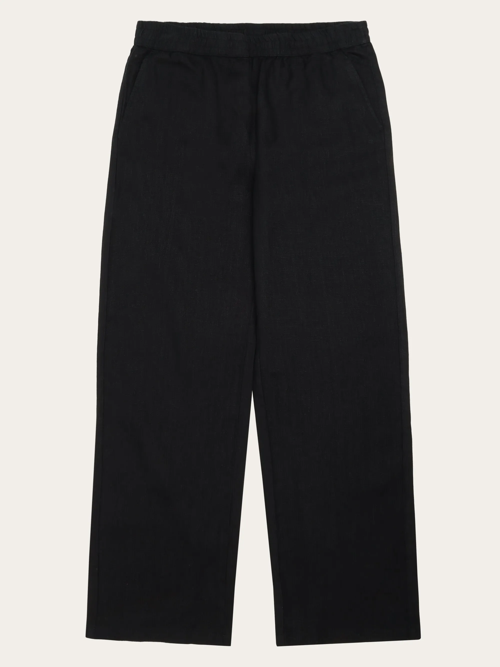 POSEY wide mid-rise linen pants - GOTS/Vegan - Black Jet