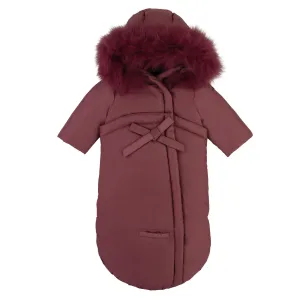 Pramie Dark Mauve Bow Snowsuit