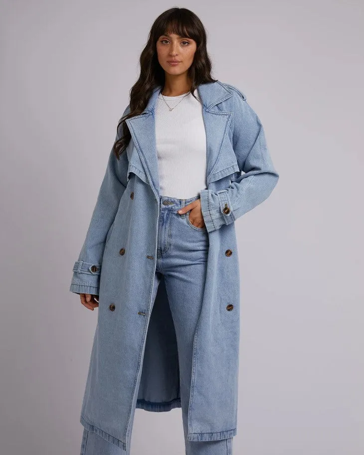 Rio Trench Coat Light Blue
