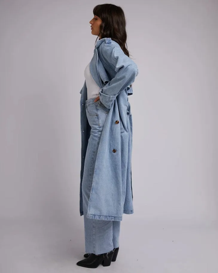 Rio Trench Coat Light Blue