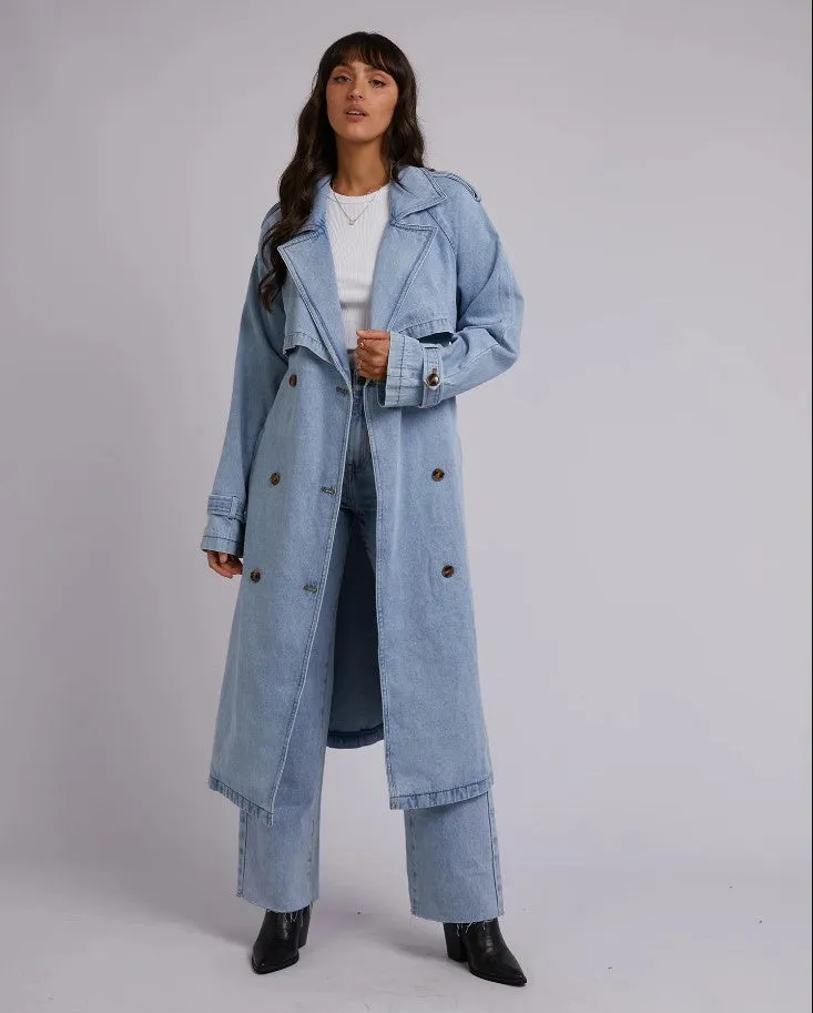 Rio Trench Coat Light Blue