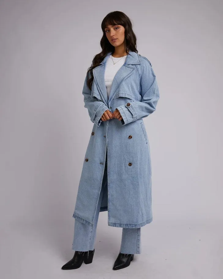 Rio Trench Coat Light Blue