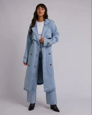 Rio Trench Coat Light Blue