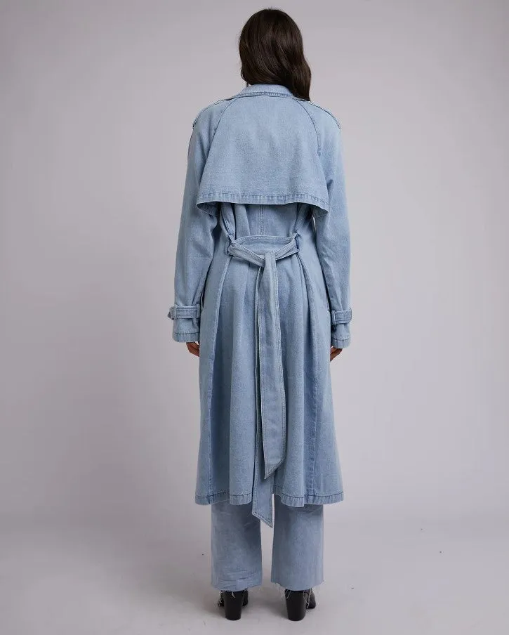 Rio Trench Coat Light Blue