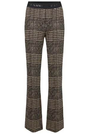 Robell 53474-5589-39 Joella Trousers Chocolate Brown Check 82cm Long