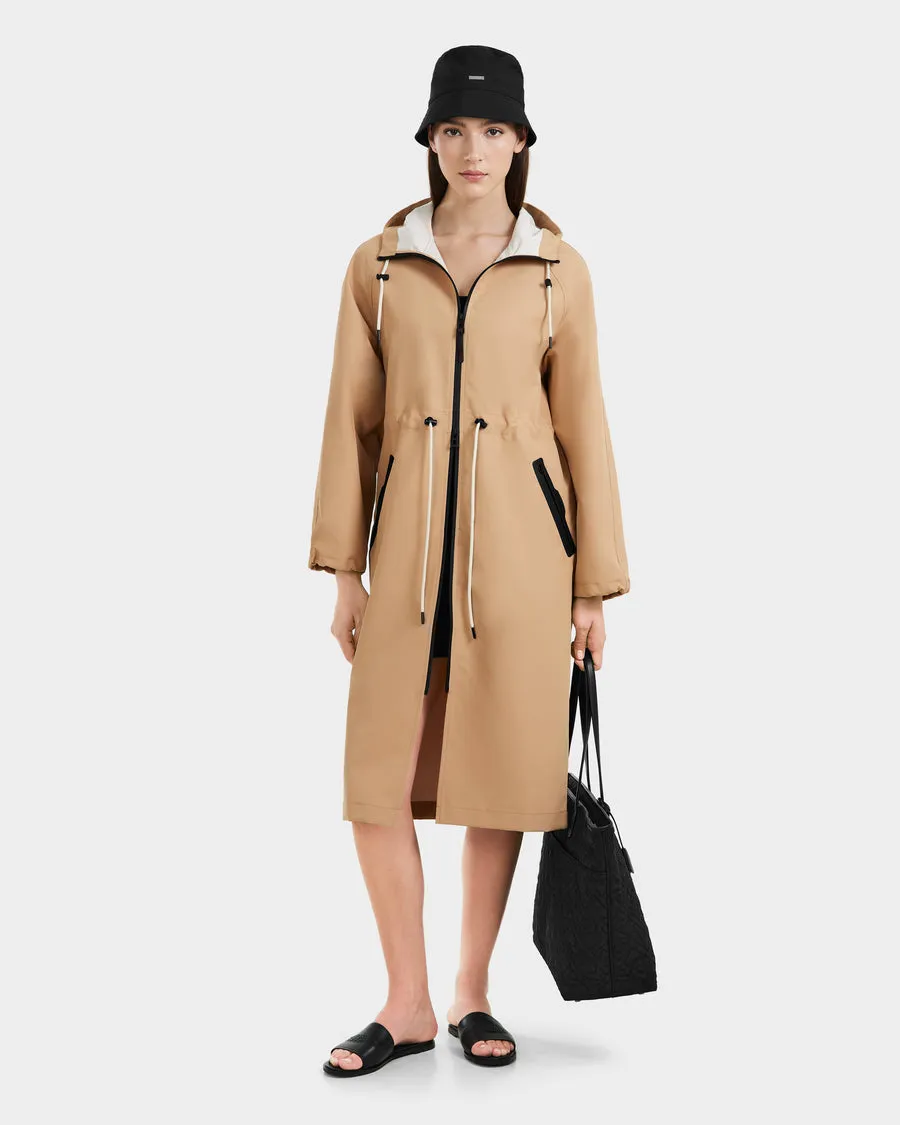 RUD-8125008 CARLA ALMOND LONG RAINCOAT