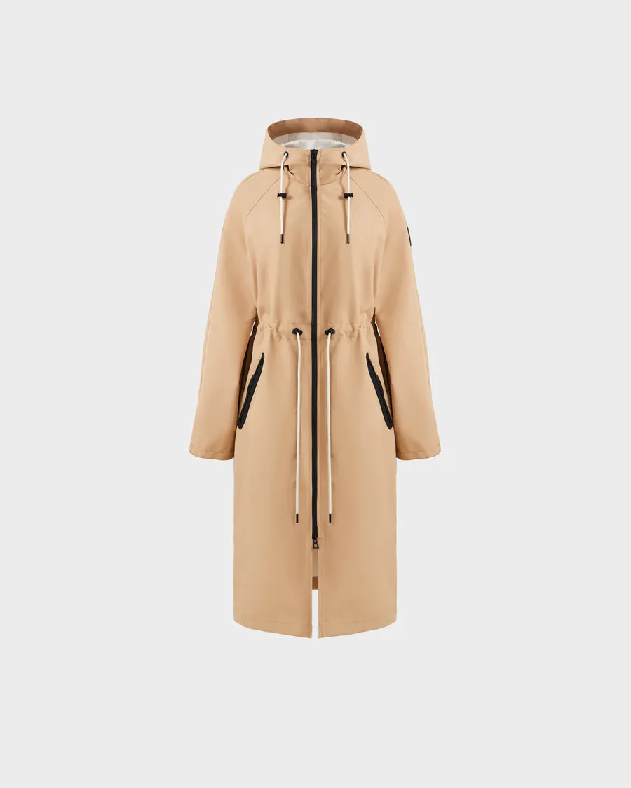 RUD-8125008 CARLA ALMOND LONG RAINCOAT