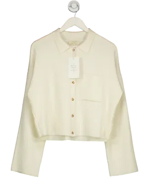 Sezane Cream Liya Merino Cardigan  Ecru UK XXL