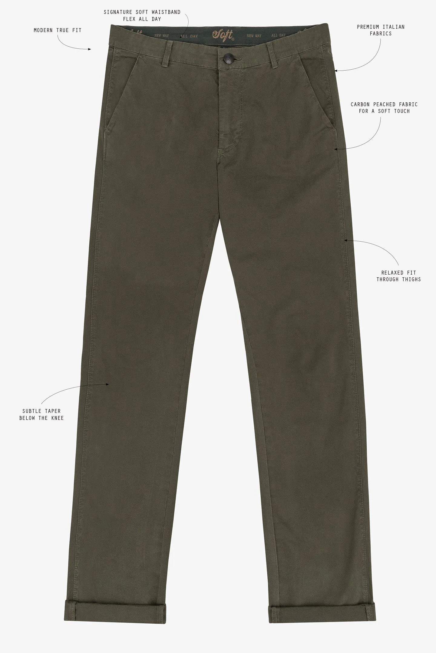 Soft Cloth Chino in Stretch Twill - Deep Depths