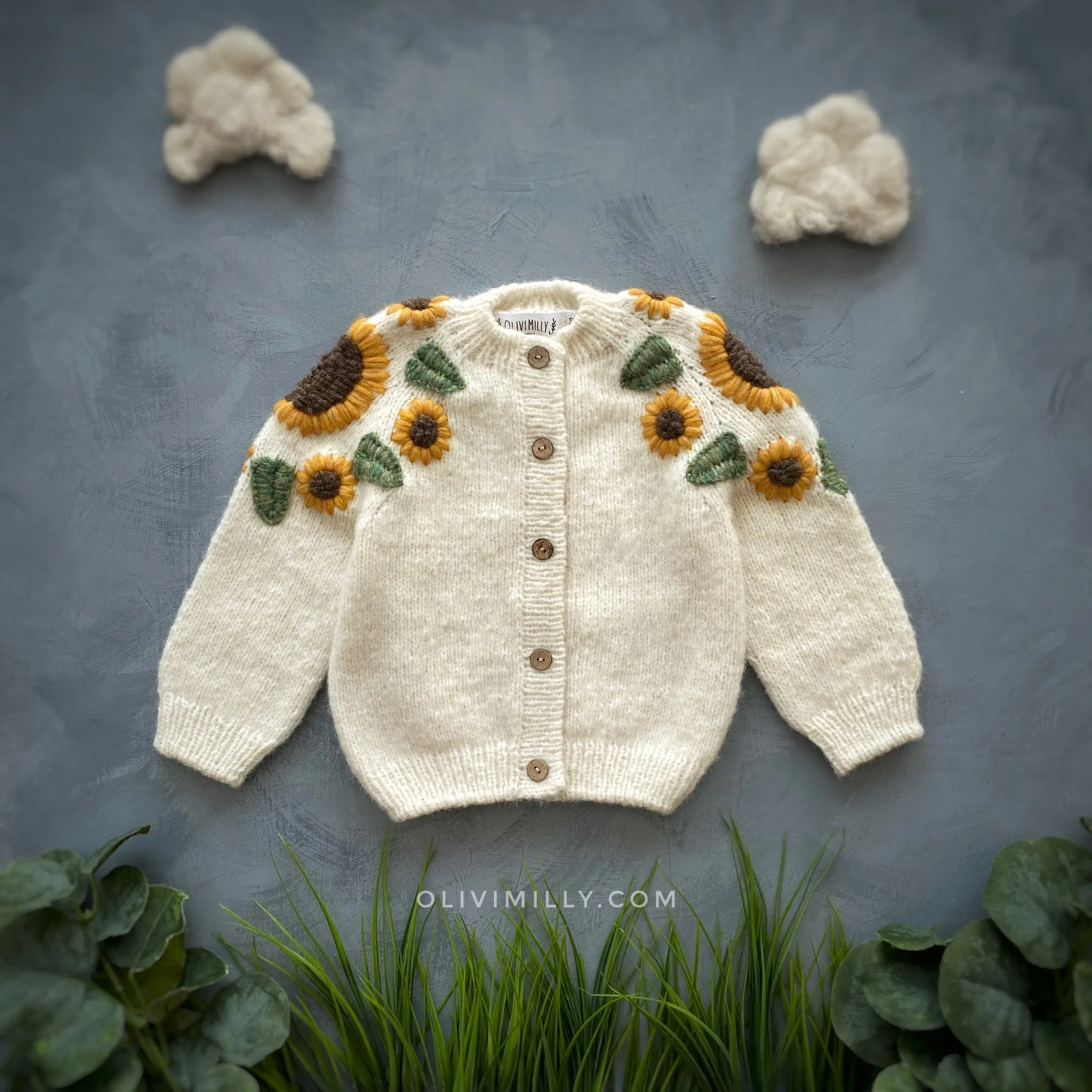 Sunflowers cardigan | Off white