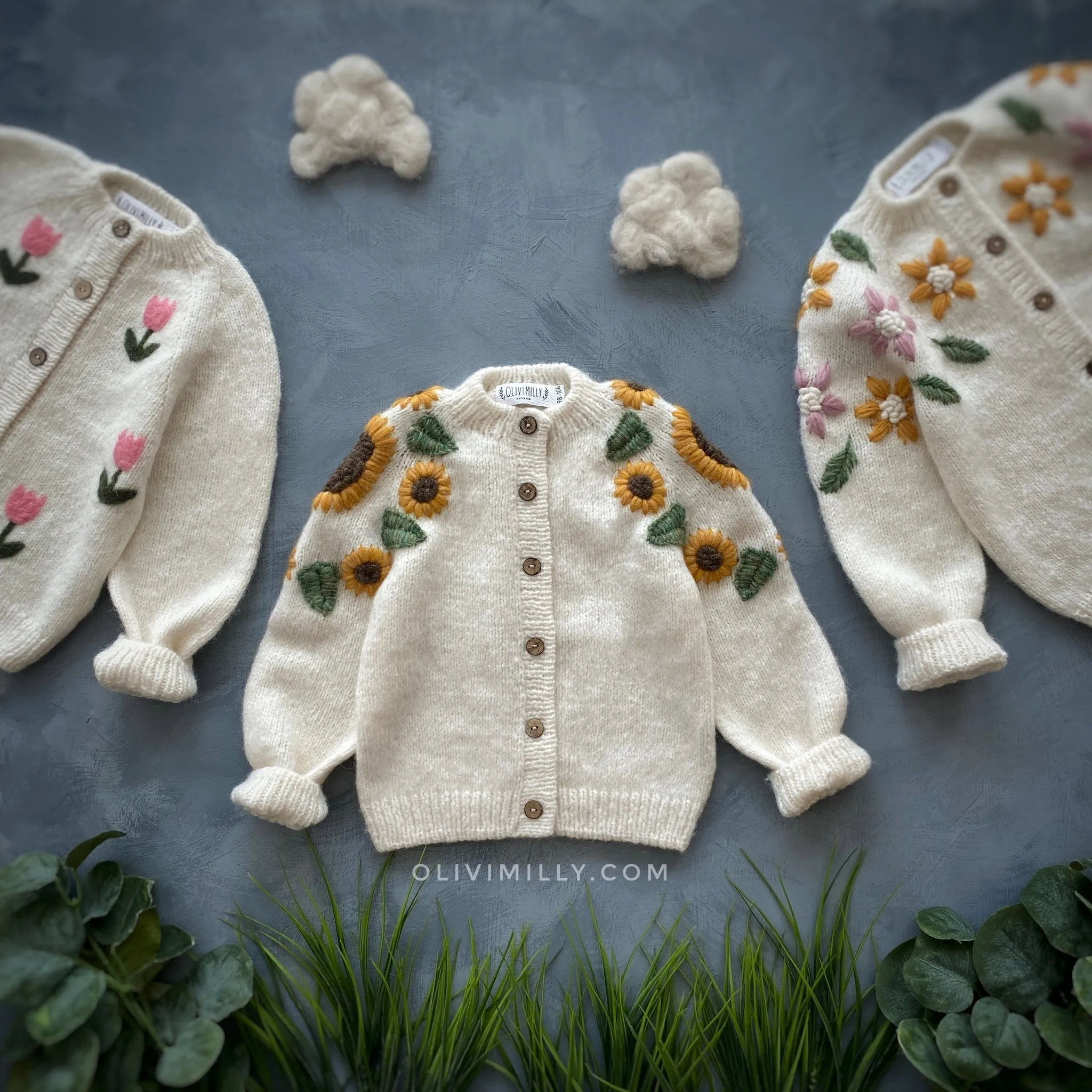Sunflowers cardigan | Off white