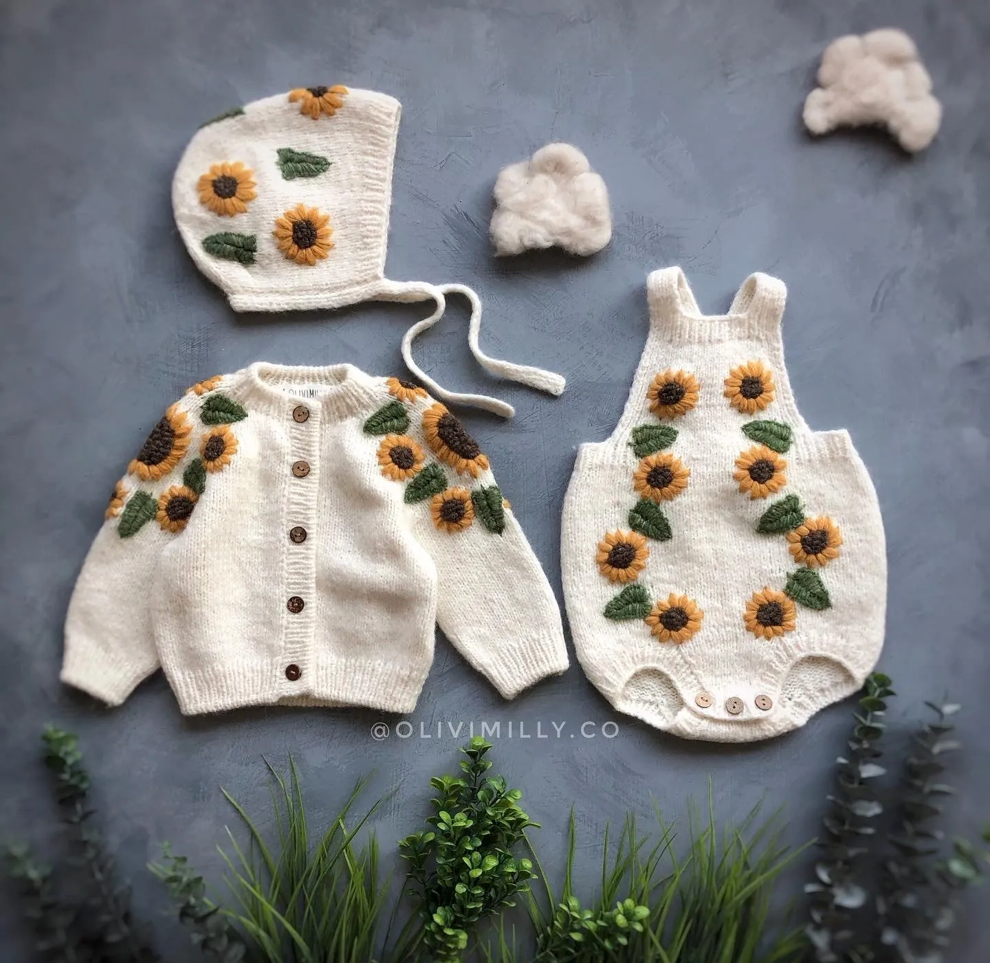 Sunflowers cardigan | Off white
