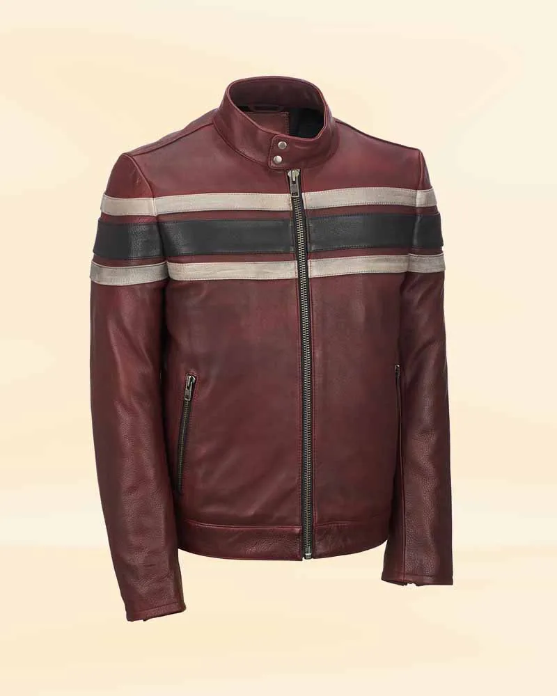 The Cognac Commuter leather jacket