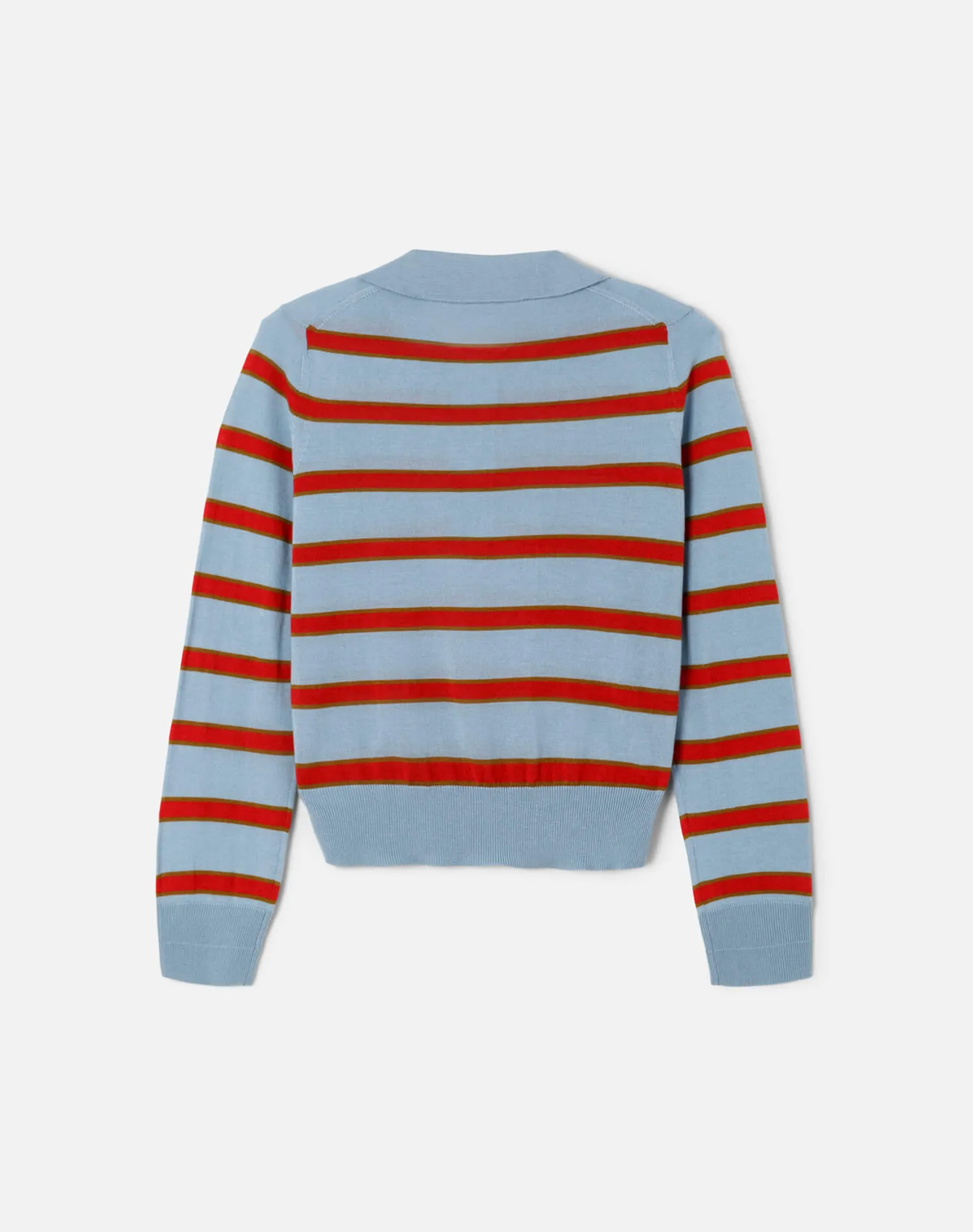 The Memphis Long Sleeve Polo - Pacific Stripe