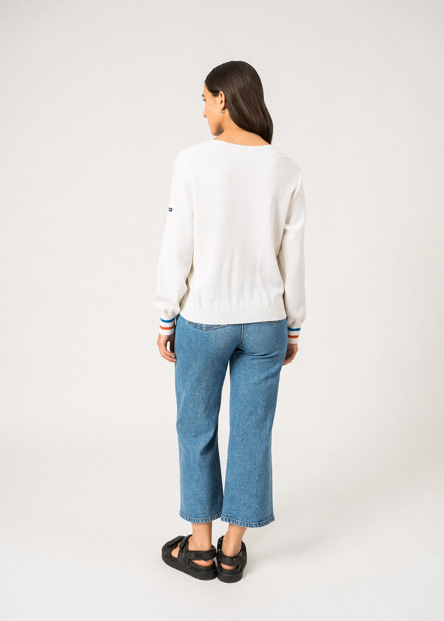 Toulon V-Neck Jumper  wool (BLANC/BASKET/MER)