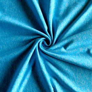 Turquoise Heathered Marl Poly Lycra Jersey Knit Fabric