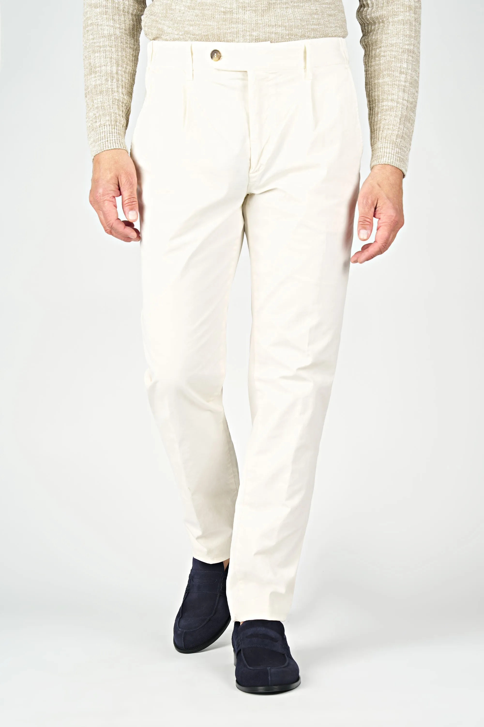 Twill Pleated Trousers - Washed Effect