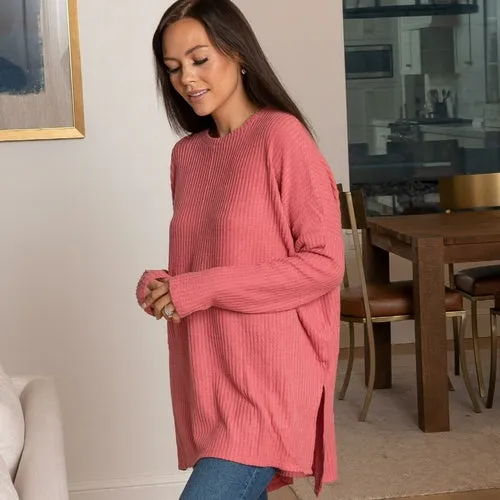 Women's Oversized Waffle Knit Sweater