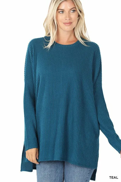 Women's Oversized Waffle Knit Sweater